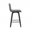 Armen Living Vienna Counter And Bar Height Barstool In Black Brushed Wood Finish With Gray Faux Leather  004