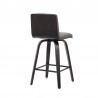 Armen Living Vienna Counter And Bar Height Barstool In Black Brushed Wood Finish With Gray Faux Leather  003