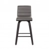Armen Living Vienna Counter And Bar Height Barstool In Black Brushed Wood Finish With Gray Faux Leather  002