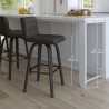 Armen Living Vienna Counter And Bar Height Barstool In Black Brushed Wood Finish With Gray Faux Leather  005