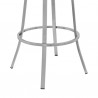 Armen Living Valerie Swivel Modern White Faux Leather Bar and Counter Stool in Brushed Stainless Steel Finish Legs