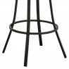 Armen Living Valerie Swivel Brown Faux Leather and Java Brown Metal Bar Stool Legs