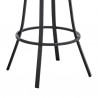 Armen Living Valerie Swivel Slate Grey Faux Leather and Black Metal Bar Stool Legs