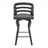 Armen Living Verne Swivel Gray Faux Leather and Black Wood Bar Stool Front