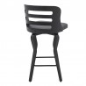 Armen Living Verne Swivel Gray Faux Leather and Black Wood Bar Stool Back
