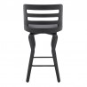 Armen Living Verne Swivel Gray Faux Leather and Black Wood Bar Stool Back