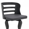 Armen Living Verne Swivel Gray Faux Leather and Black Wood Bar Stool Half
