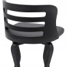 Armen Living Verne Swivel Gray Faux Leather and Black Wood Bar Stool Half