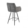 Armen Living Verona Bar Stool in Charcoal Fabric and Black Finish