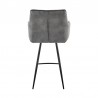 Armen Living Verona Bar Stool in Charcoal Fabric and Black Finish Back