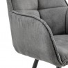 Armen Living Verona Bar Stool in Charcoal Fabric and Black Finish Close view