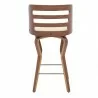 Armen Living Verne Swivel Cream Faux Leather and Walnut Wood Bar Stool Back - Armen Living Verne Swivel Cream Faux Leather and Walnut Wood Bar Stool Back