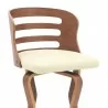 Armen Living Verne Swivel Cream Faux Leather and Walnut Wood Bar Stool Front - Armen Living Verne Swivel Cream Faux Leather and Walnut Wood Bar Stool Front