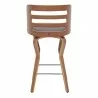Armen Living Verne Swivel Gray Faux Leather and Walnut Wood Bar Stool Back - Armen Living Verne Swivel Gray Faux Leather and Walnut Wood Bar Stool Back