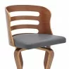 Armen Living Verne Swivel Gray Faux Leather and Walnut Wood Bar Stool Half - Armen Living Verne Swivel Gray Faux Leather and Walnut Wood Bar Stool Half