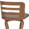 Armen Living Verne Swivel Gray Faux Leather and Walnut Wood Bar Stool Back Half - Armen Living Verne Swivel Gray Faux Leather and Walnut Wood Bar Stool Back Half