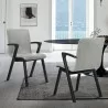 Armen Living Varde Mid-Century Gray Upholstered Dining Chairs In Black Finish - Armen Living Varde Mid-Century Gray Upholstered Dining Chairs In Black Finish