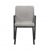 Varde Mid-Century Modern Dining Accent Chair with Black Finish and Grey Fabric - Front
