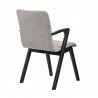 Varde Mid-Century Modern Dining Accent Chair with Black Finish and Grey Fabric - Back Angle