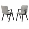 Armen Living Varde Mid-Century Gray Upholstered Dining Chairs In Black Finish 01