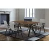Varde Mid-Century Modern Dining Accent Chair with Black Finish and Grey Fabric - Lifestyle - Varde Mid-Century Modern Dining Accent Chair with Black Finish and Grey Fabric - Lifestyle