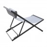 Armen Living Wave Outdoor Patio Aluminum Deck Chair in Grey Powder Coated Finish with Grey Sling Textilene- Side Angle