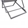 Armen Living Wave Outdoor Patio Aluminum Deck Chair in Grey Powder Coated Finish with Grey Sling Textilene- Legs