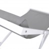 Armen Living Wave Outdoor Patio Aluminum Deck Chair in White Powder Coated Finish with Grey Sling Textilene- Back Top