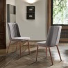 Armen Living Wade Mid-Century Dining Chair In Walnut Finish And Gray Fabric