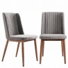 Armen Living Wade Mid-Century Dining Chair In Walnut Finish And Gray Fabric 01