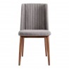 Wade Mid-Century Dining Chair in Walnut Finish and Gray Fabric - Front
