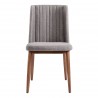 Wade Mid-Century Dining Chair in Walnut Finish and Gray Fabric - Front