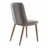 Wade Mid-Century Dining Chair in Walnut Finish and Gray Fabric - Back Angle - Wade Mid-Century Dining Chair in Walnut Finish and Gray Fabric - Back Angle