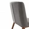 Wade Mid-Century Dining Chair in Walnut Finish and Gray Fabric - Back Angle CLose-Up - Wade Mid-Century Dining Chair in Walnut Finish and Gray Fabric - Back Angle CLose-Up