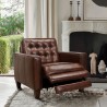 Armen Living Wesley Genuine Leather Power Footrest Tuxedo Arm Accent Chair 1