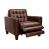 Armen Living Wesley Genuine Leather Power Footrest Tuxedo Arm Accent Chair 7
