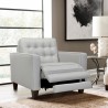 Armen Living Wesley Genuine Leather Power Footrest Tuxedo Arm Accent Chair