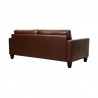 Armen Living Wesley 81" Chestnut Genuine Leather Power Footrest Tuxedo Arm Sofa Back