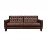 Armen Living Wesley 81" Chestnut Genuine Leather Power Footrest Tuxedo Arm Sofa Front