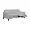 Armen Living Wesley 81" Dove Gray Genuine Leather Power Footrest Tuxedo Arm Sofa Side