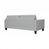 Armen Living Wesley 81" Dove Gray Genuine Leather Power Footrest Tuxedo Arm Sofa Back