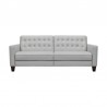 Armen Living Wesley 81" Dove Gray Genuine Leather Power Footrest Tuxedo Arm Sofa Front