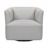 Armen Living Whitney Swivel Dove Gray Genuine Leather Barrel Chair1