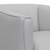 Armen Living Whitney Swivel Dove Gray Genuine Leather Barrel Chair 4