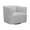 Armen Living Whitney Swivel Dove Gray Genuine Leather Barrel Chair 2