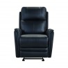 Wolfe Contemporary Recliner in Black Genuine Leather - Front