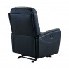 Wolfe Contemporary Recliner in Black Genuine Leather - Back Angle