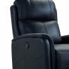 Wolfe Contemporary Recliner in Black Genuine Leather - Arm Close-Up