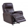 Wolfe Contemporary Recliner in Dark Brown Genuine Leather - Reclined