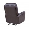 Wolfe Contemporary Recliner in Dark Brown Genuine Leather - Back Angled